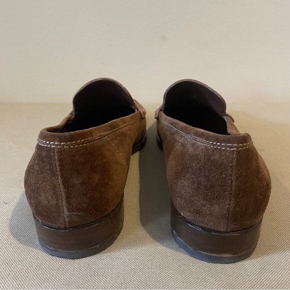 Prada vintage brown suede loafers size 39 buckle leather fits 9 or 9 1/2 - Picture 6 of 13